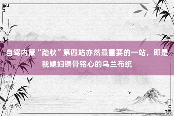 自驾内蒙“踏秋”第四站亦然最重要的一站，即是我媳妇镌骨铭心的乌兰布统